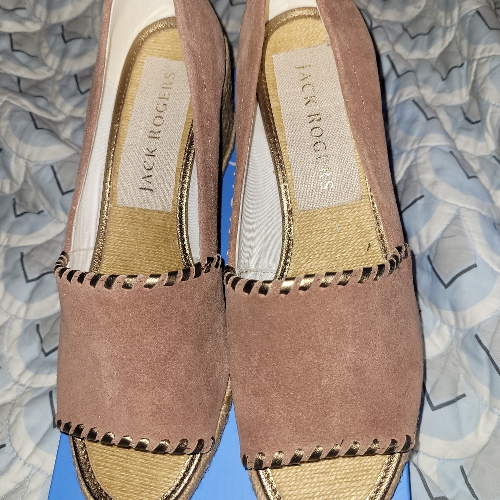 Jack Rogers Palmer wedge NIB 8.5 in brown